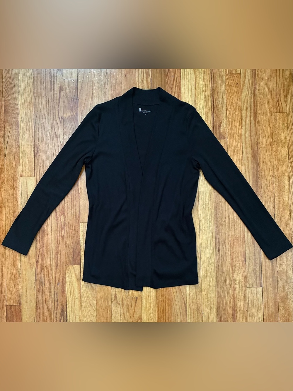 Elliott Lauren Black Lightweight Soft Cotton Open Front Cardigan Women’s Size M